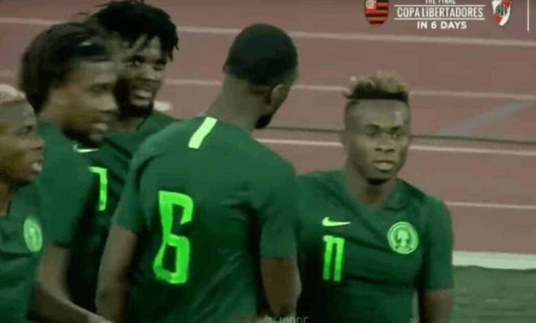 شوكويزي يسجل مع نيجيريا أمام ليسوثو (صور: TV)