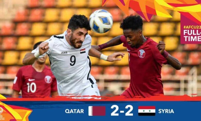 بركات في مباراة سوريا وقطر في كأس أمم آسيا تحت 23 عامًا 2020 (صور: Afc Twitter)