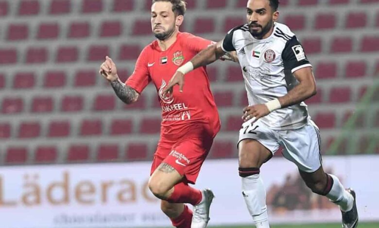 مباراة شباب الاهلي دبي والجزيرة فى الدوري الاماراتي (صور:twitter)