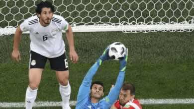 حارس مصر محمد الشناوي في كأس العالم 2018 أمام روسيا