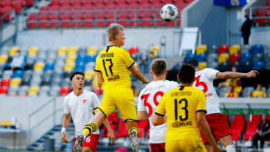 هالاند يطير فوق الجميع ويسجل هدف فوز دورتموند على دوسلدورف في الجولة 31 من الدوري الالماني 2020