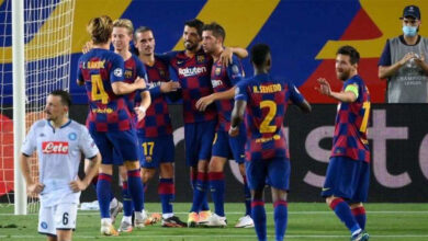 برشلونة يقضي على اجتهاد نابولي بمهارات ميسي ويبلغ ربع نهائي دوري أبطال أوروبا