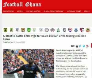 المهاجم الغاني كاليب إيكوبان المطلوب في الهلال