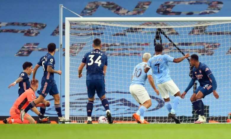 أهداف مباراة أرسنال ومانشستر سيتي فى الدوري الانجليزي (صور:AFP)