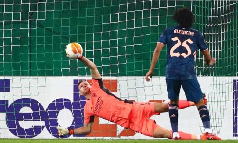 محمد النني - مباراة ارسنال ورابيد فيينا فى الدوري الاوروبي (صور:AFP)