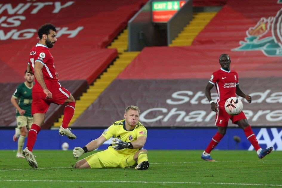 محمد صلاج - مباراة ليفربول وشيفيلد يونايتد فى البريميرليج (صور:AFP)