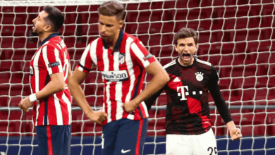 توماس مولر يسجل هدف تعادل بايرن ميونخ امام أتلتيكو مدريد في دوري ابطال اوروبا - صور AFP