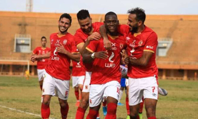 احتفال لاعبي الاهلي بهدف ديانج (صور:twitter)