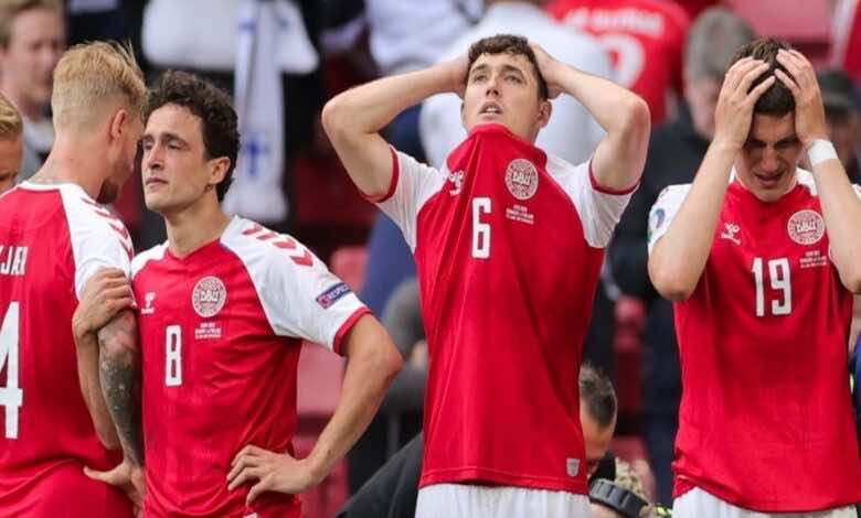 لحظة اغماء اريكسن في مباراة الدنمارك وفنلندا ببطولة يورو 2020 - فيديو
