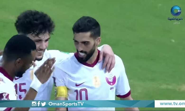 حسن الهيدوس - نتيجة مباراة عمان وقطر في تصفيات كأس العالم 2022 "العنابي يتقدم بركلة جزاء وهمية"