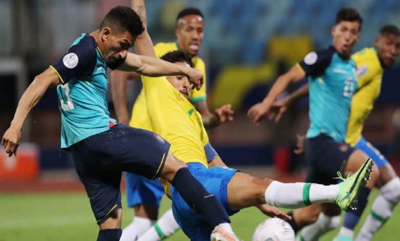 شاهد فيديو اهداف مباراة البرازيل والاكوادور في بطولة كوبا أمريكا 2021 (صور:AFP)