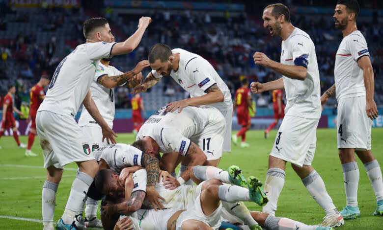 نتيجة مباراة ايطاليا وبلجيكا في يورو 2020.. الآزوري يواجه اسبانيا في المربع الذهبي بذكريات نهائي نسخة 2012