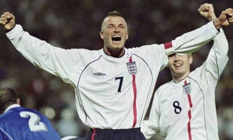فيديو جميع أهداف ديفيد بيكهام مع منتخب انجلترا 1996-2009