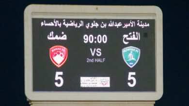 تعادل مثير..نتيجة مباراة ضمك والفتح في الدوري السعودي