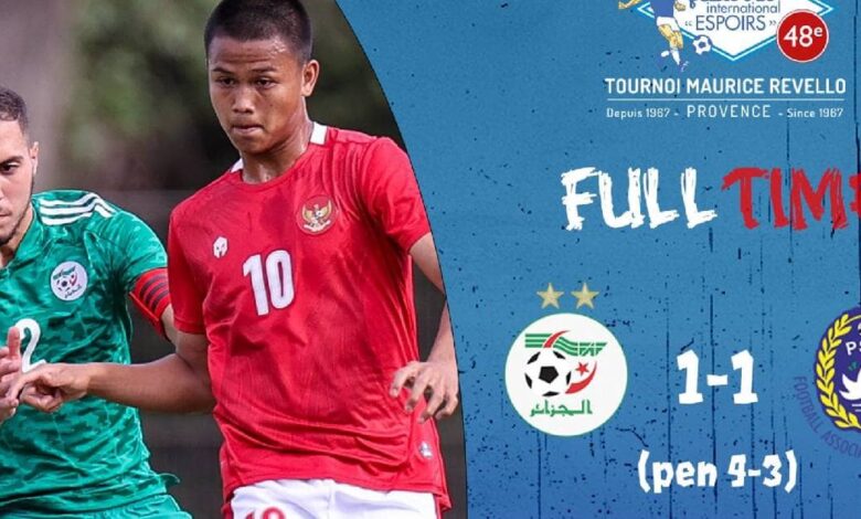 منتخب الجزائر يهزم اندونيسيا بركلات الجزاء وينتزع المركز التاسع في دورة تولون الدولية 2022