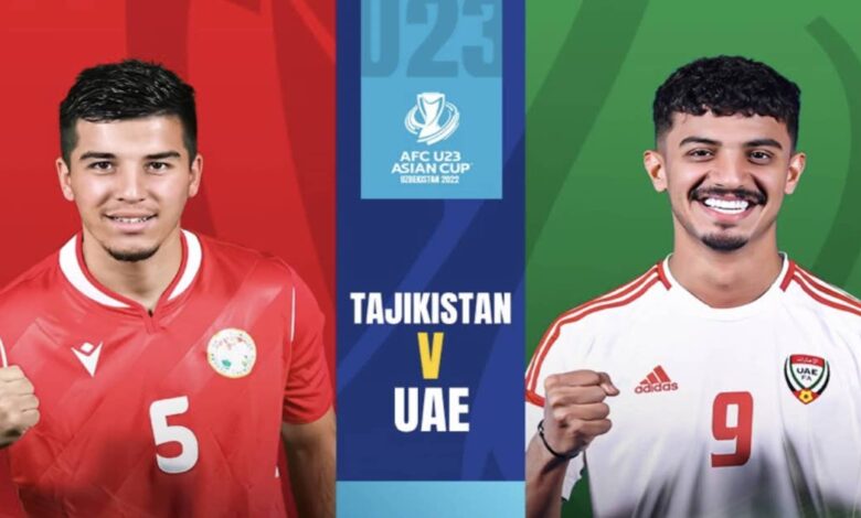 بث مباشر | مشاهدة مباراة الامارات الاولمبي و طاجكستان اليوم 6-6-2022 الجولة الثانية يلا شوت