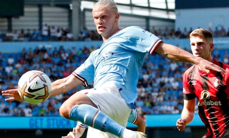 مانشستر سيتي يكشر عن انيابه برباعية امام بورنموث في الجولة الثانية من الدوري الانجليزي