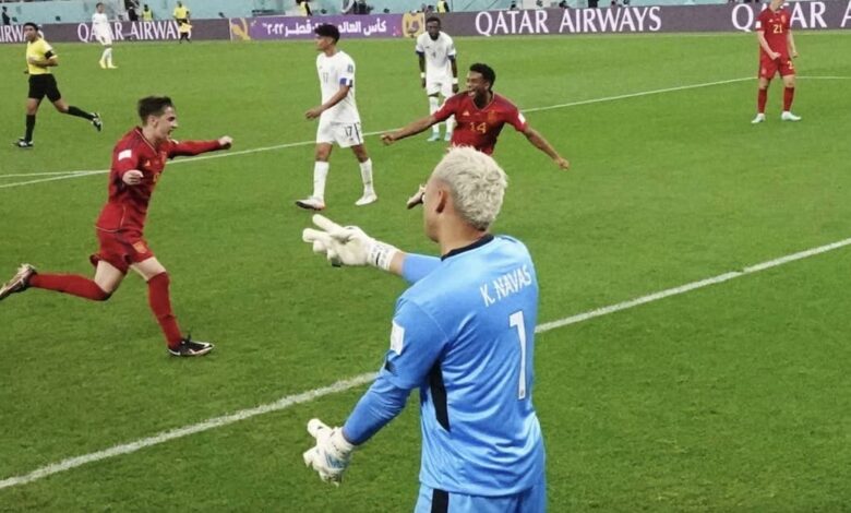 كيلور نافاس يتلقى 7 أهداف في مباراة كوستاريكا وإسبانيا ببطولة كأس العالم 2022 قطر