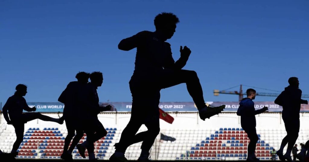 تدريبات نادي أوكلاند سيتي في ملعب المغرب التطواني قبل أيام من كأس العالم للأندية 2022