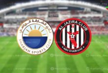 ملخص مباراة الشارقة والجزيرة اليوم في كأس رئيس الامارات