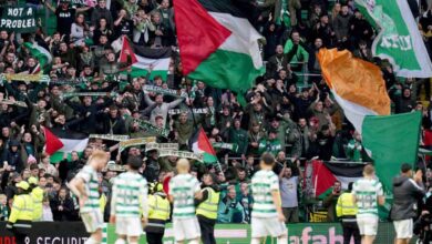 سلتيك الاسكتلندي يدين لافتات دعم فلسطين في ملعبه
