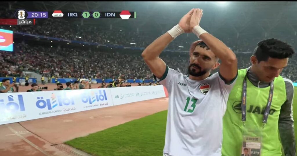 بشار رسن يحتفل بأول أهداف العراق في تصفيات مونديال 2026
