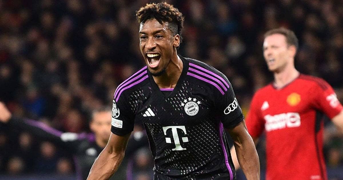 احتفال كومان بهدف الفوز على مانشستر يونايتد