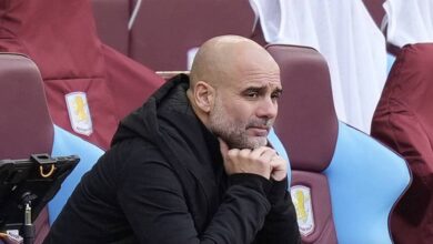 بيب غوارديولا في مباراة أستون فيلا ومانشستر سيتي