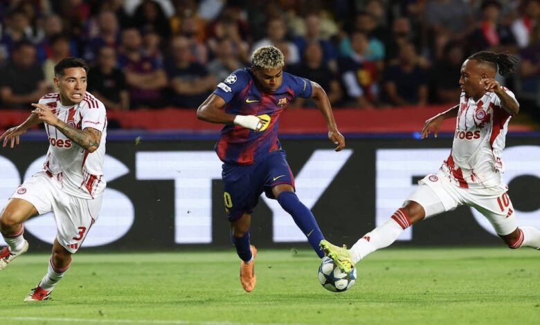 بهاتريك فيرمين لوبيز وثنائية راشفورد.. برشلونة يُهين أولمبياكوس المنقوص في دوري الأبطال