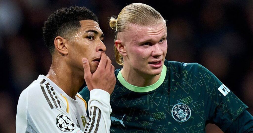 حوار جانبي بين هالاند وبيلينغهام في مباراة ريال مدريد ضد مان سيتي - 10 ديسمبر 2025