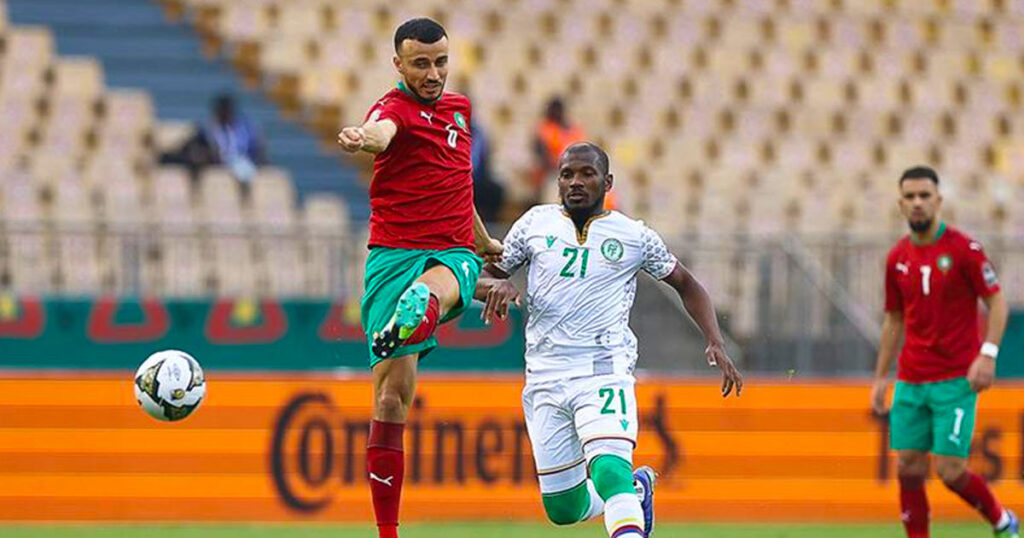 صورة من مباراة المغرب ضد جزر القمر في أمم إفريقيا 2021