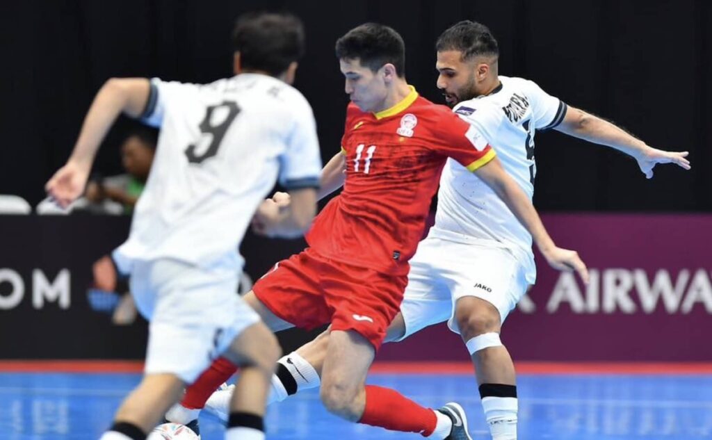 جانب من مباراة العراق وقيرغيزستان في كأس آسيا للفوتسال