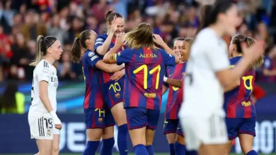 سداسية كاسحة تقود برشلونة لاكتساح ريال مدريد والتأهل لنصف نهائي دوري أبطال أوروبا للسيدات