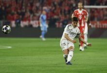 أردا غولر لحظة تسجيل هدف ريال مدريد أمام بايرن ميونيخ بعد 35 ثانية في دوري ابطال اوروبا