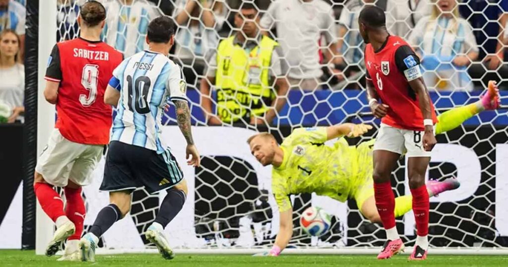 لحظة تسجيل ميسي هدف تقدم الأرجنتين ضد النمسا بمونديال 2026