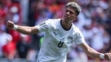 احتفال إمام عاشور بهدفه في مرمى بلجيكا - 15 يونيو 2026